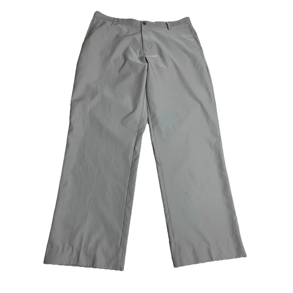 Adidas‎ Pants Mens 38X31 Beige Climalite Flat Front Pockets Performance Golf